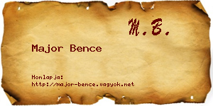 Major Bence névjegykártya